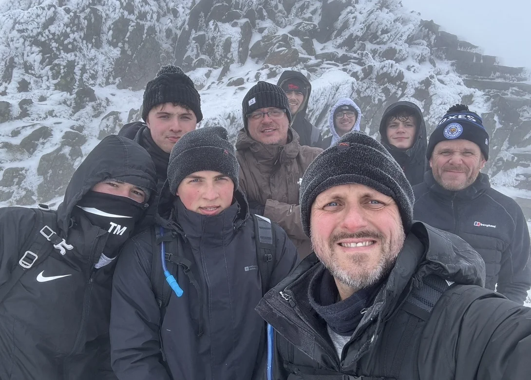 Danny King taking part in the 3 Peaks Challenge with his sons and a group of friends
