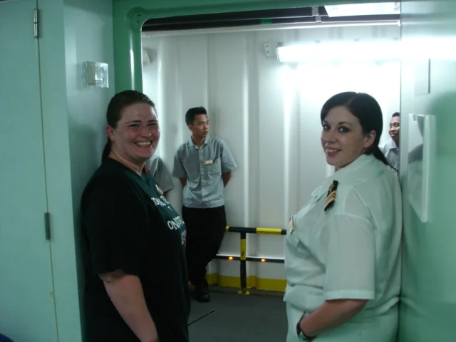 Clare Partridge, Head of Health and Safety at Holcim UK while working on a cruise ship