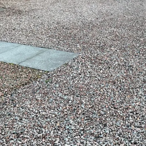 Glensanda granite aggregate on a driveway