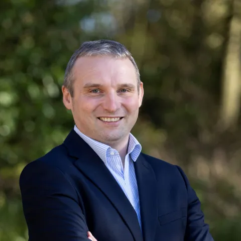 New Chief Financial Officer Garrath Lyons outside Aggregate Industries Bardon Hall HQ.
